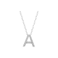 Diamond Initial Necklace - White Gold