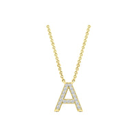 Diamond Initial Necklace - Yellow Gold