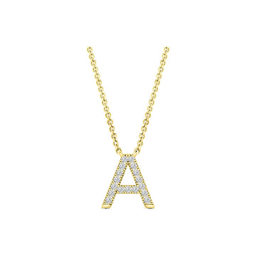 Diamond Initial Necklace - Yellow Gold