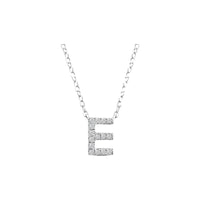 Diamond Initial Necklace - White Gold