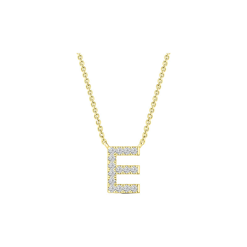 Diamond Initial Necklace - Yellow Gold