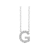 Diamond Initial Necklace - White Gold