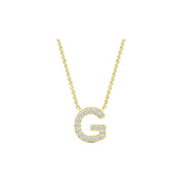 Diamond Initial Necklace - Yellow Gold