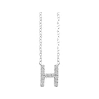 Diamond Initial Necklace - White Gold