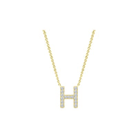 Diamond Initial Necklace - Yellow Gold