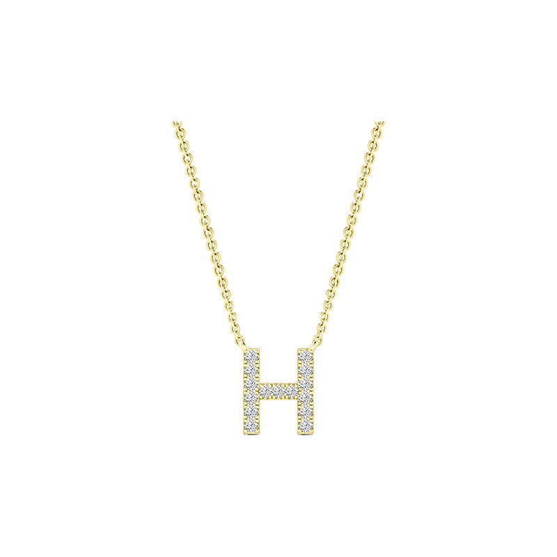 Diamond Initial Necklace - Yellow Gold