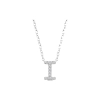 Diamond Initial Necklace - White Gold