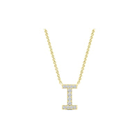 Diamond Initial Necklace - Yellow Gold