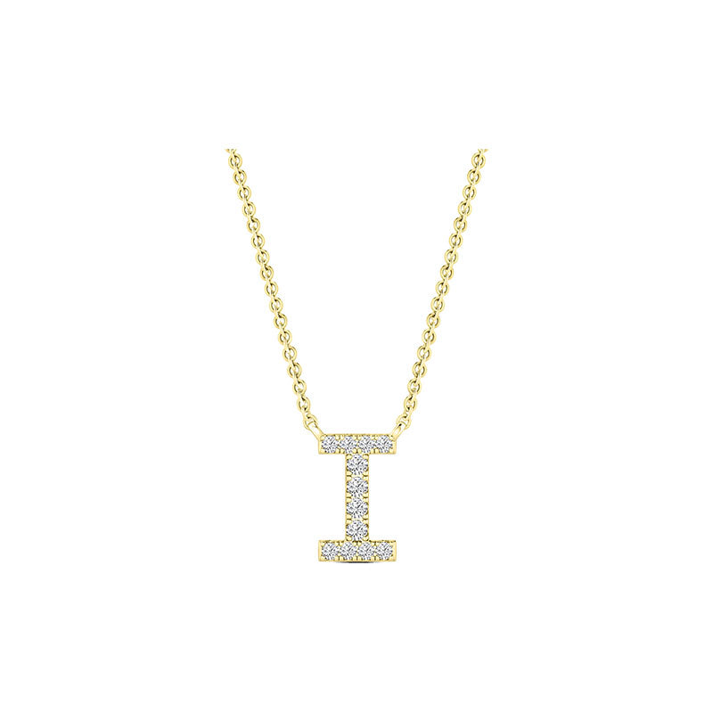 Diamond Initial Necklace - Yellow Gold