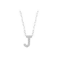 Diamond Initial Necklace - White Gold