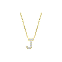 Diamond Initial Necklace - Yellow Gold