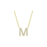 Diamond Initial Necklace - Yellow Gold