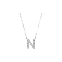 Diamond Initial Necklace - White Gold