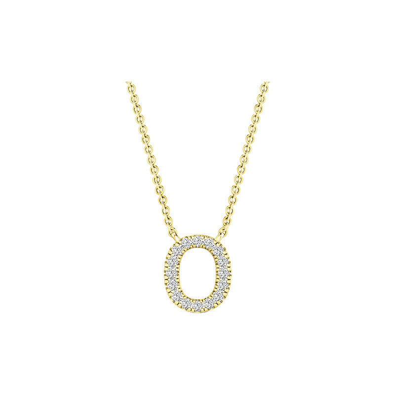 Diamond Initial Necklace - Yellow Gold