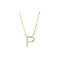 Diamond Initial Necklace - Yellow Gold