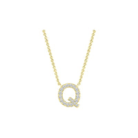 Diamond Initial Necklace - Yellow Gold