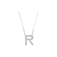 Diamond Initial Necklace - White Gold