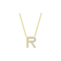 Diamond Initial Necklace - Yellow Gold