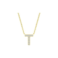 Diamond Initial Necklace - Yellow Gold