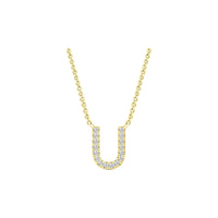 Diamond Initial Necklace - Yellow Gold