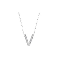 Diamond Initial Necklace - White Gold