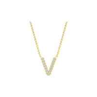 Diamond Initial Necklace - Yellow Gold