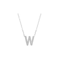 Diamond Initial Necklace - White Gold