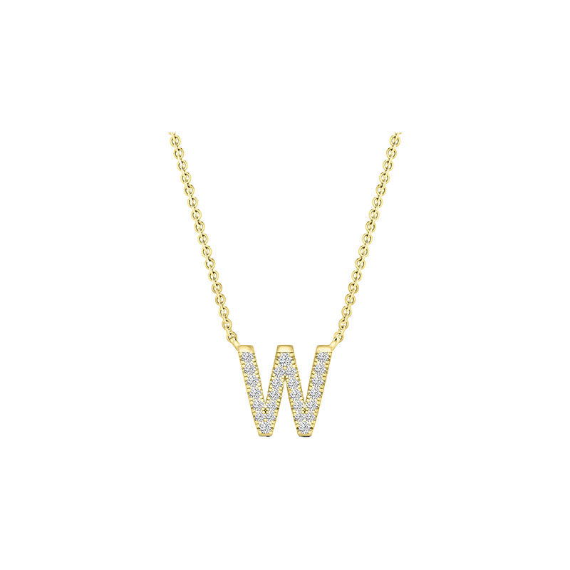 Diamond Initial Necklace - Yellow Gold