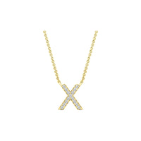 Diamond Initial Necklace - Yellow Gold