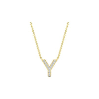 Diamond Initial Necklace - Yellow Gold