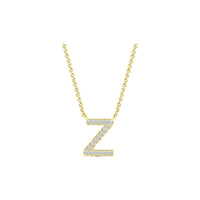 Diamond Initial Necklace - Yellow Gold