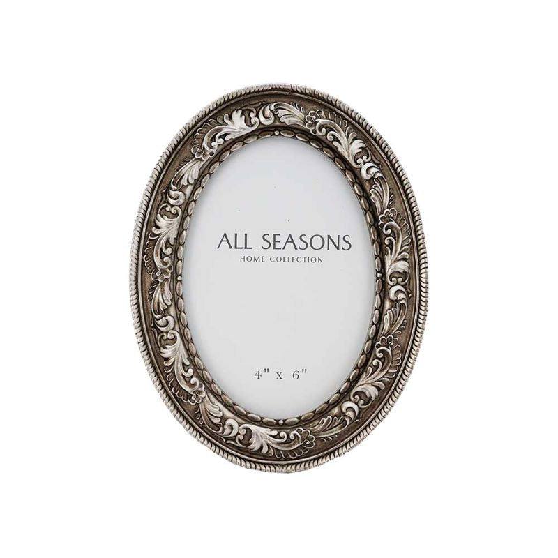 Oval Silver Antique Photo Frame