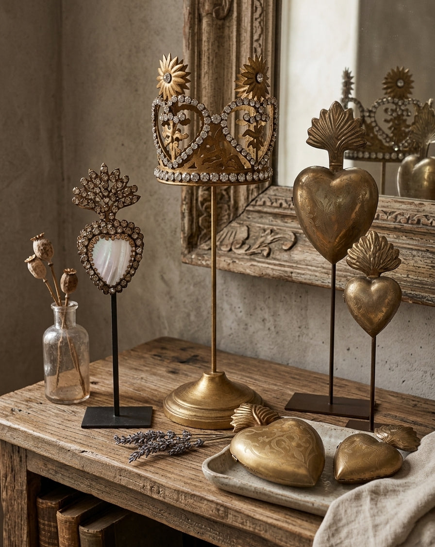 Large Gilded Heart Prayer Box
