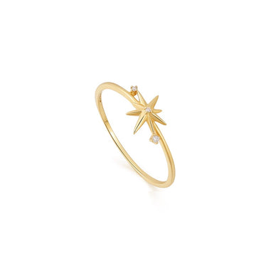 Ania Haie 14kt Gold Star Diamond Ring