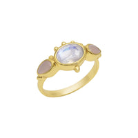 Allora Rainbow and Peach Moonstone Ring