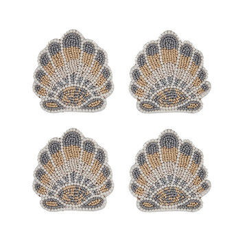 Beaded Shell Coaster Set