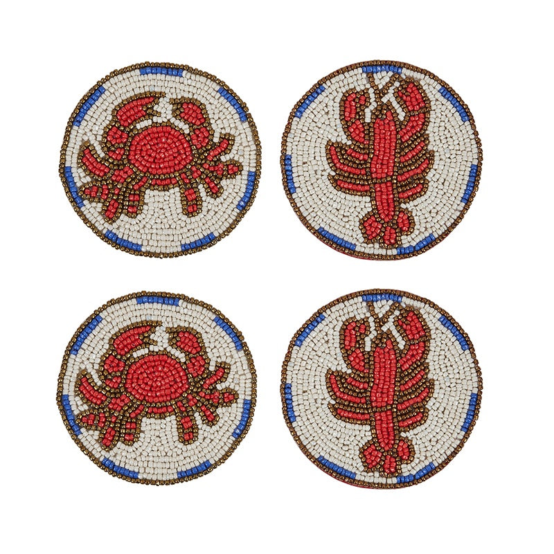 Beaded Crustacean Coaster Set