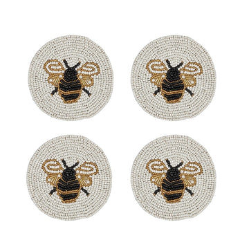 Beaded Bee Coaster Set