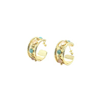 Amara Amazonite and Rose Quartz Hoop Earrings