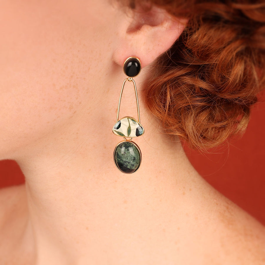 Olive Arch Drop Earrings