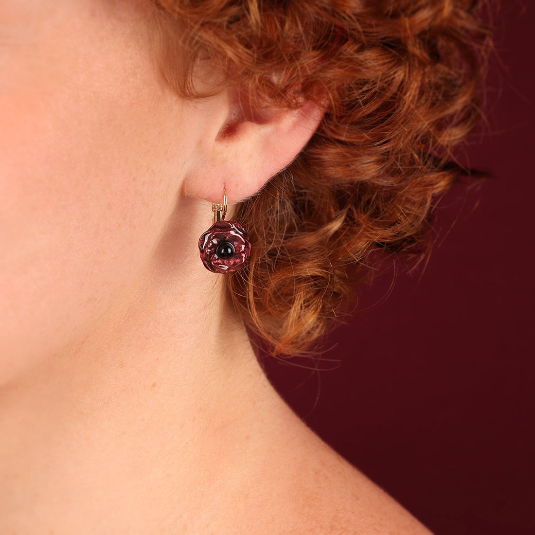 Carmen Red Flower Earrings