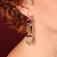 Carmen Flower & Gold Tri Earrings