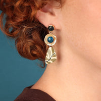 Zen Blu Bloom Studded Drop Earring