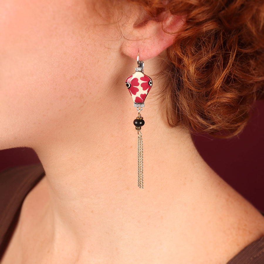 Etincelle Red Daisy Lantern Earrings