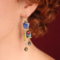 Magic Jug & Floral Dome Drop Earrings