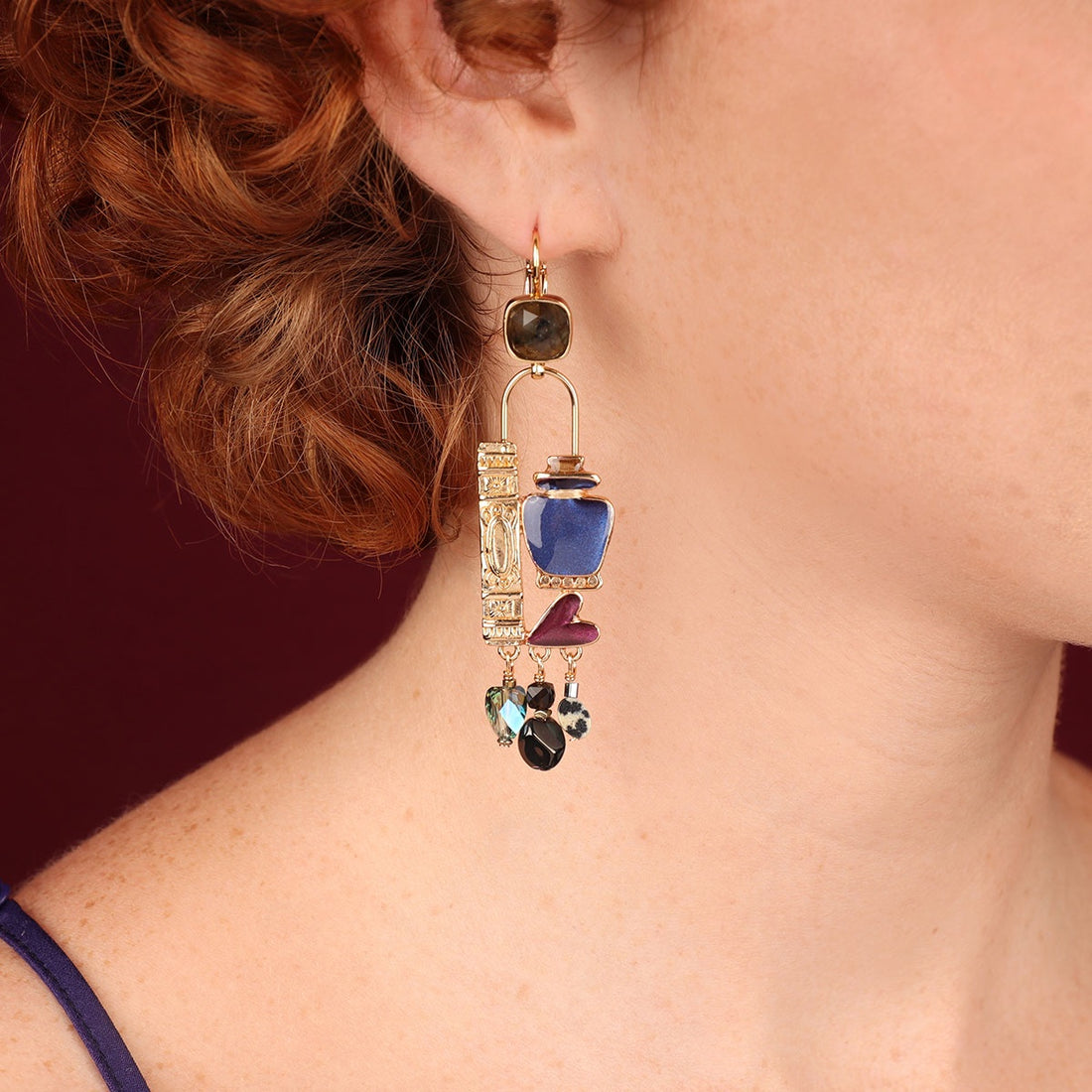 Magic Jug & Heart Drop Earrings