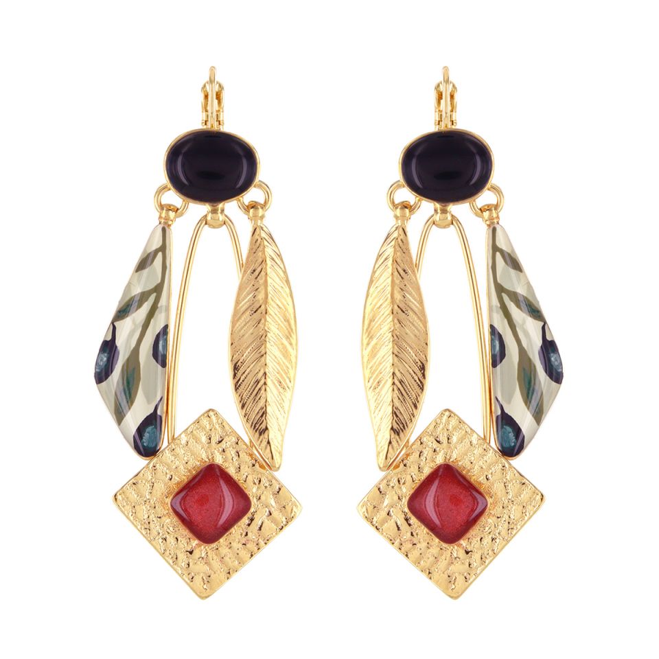 Olive Diamond Drop Earrings