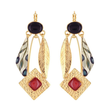 Olive Diamond Drop Earrings