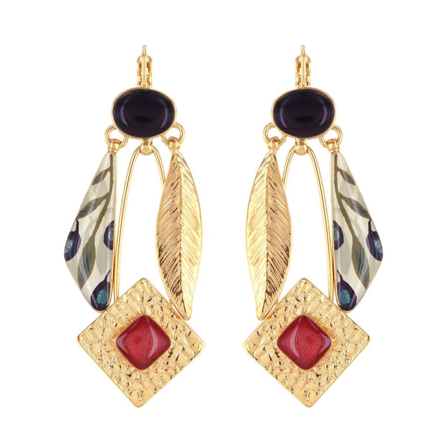 Olive Diamond Drop Earrings