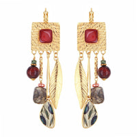 Olive Square Drop Earrings